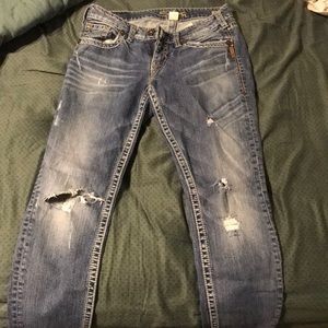 Silver boyfriend jeans